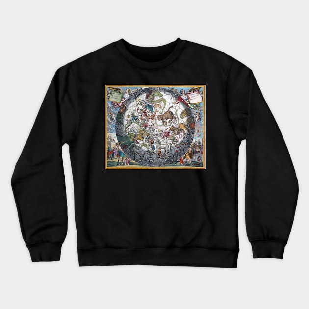 Antique map of the skies Crewneck Sweatshirt by mike11209